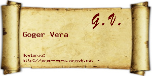 Goger Vera névjegykártya